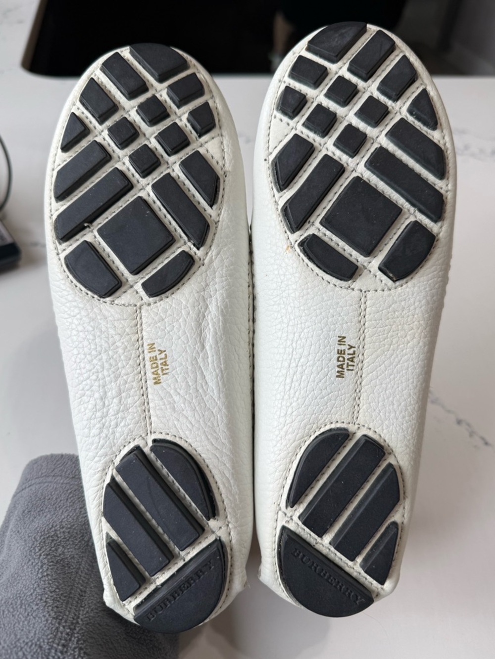 Burberry White Leather Tassel Loafers 37 - Picture 2 of 9